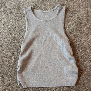 Gray Sleeveless Ribbed Top